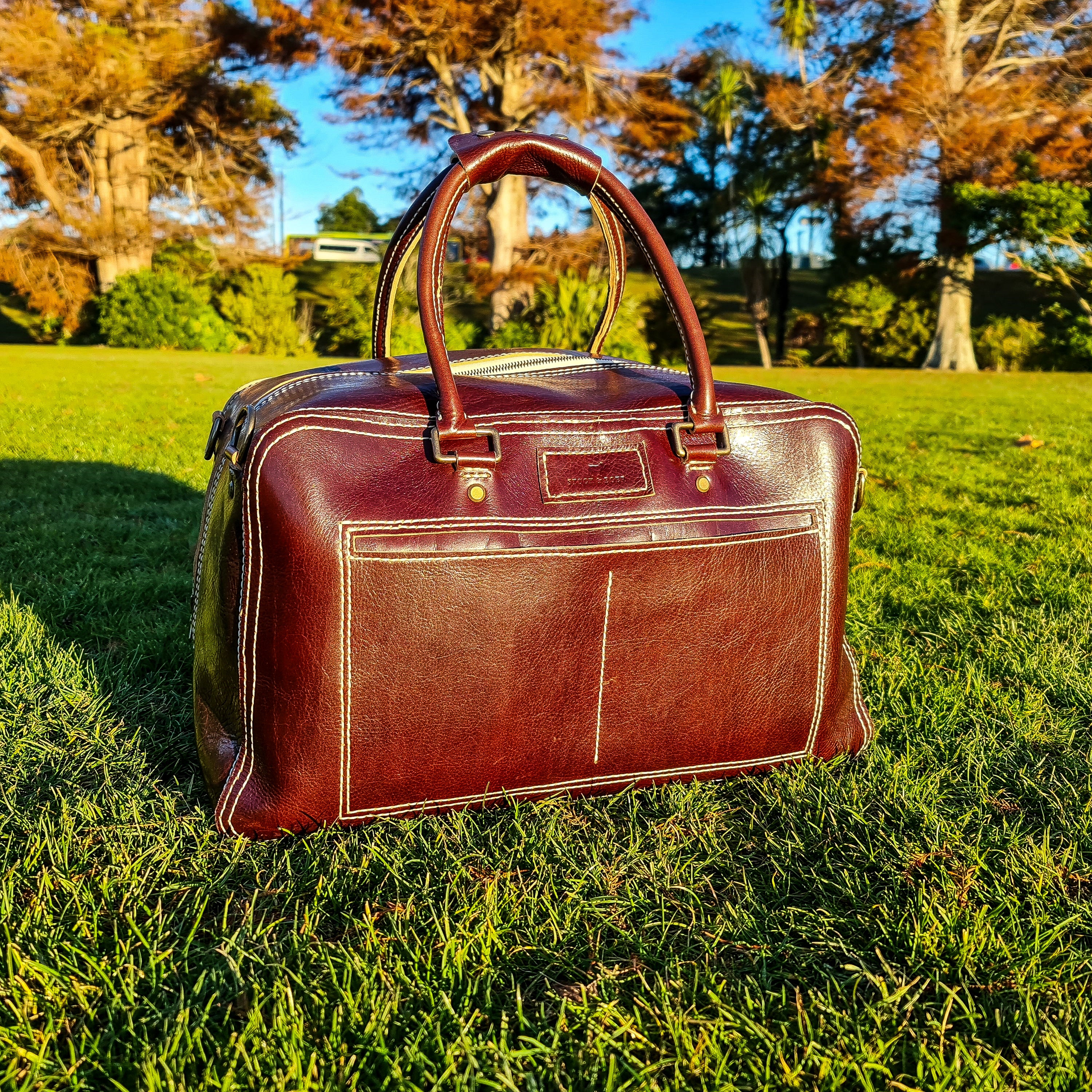 No. 1963 VOYAGER Travel Bag - Hand Stitched - Tuscan Leather