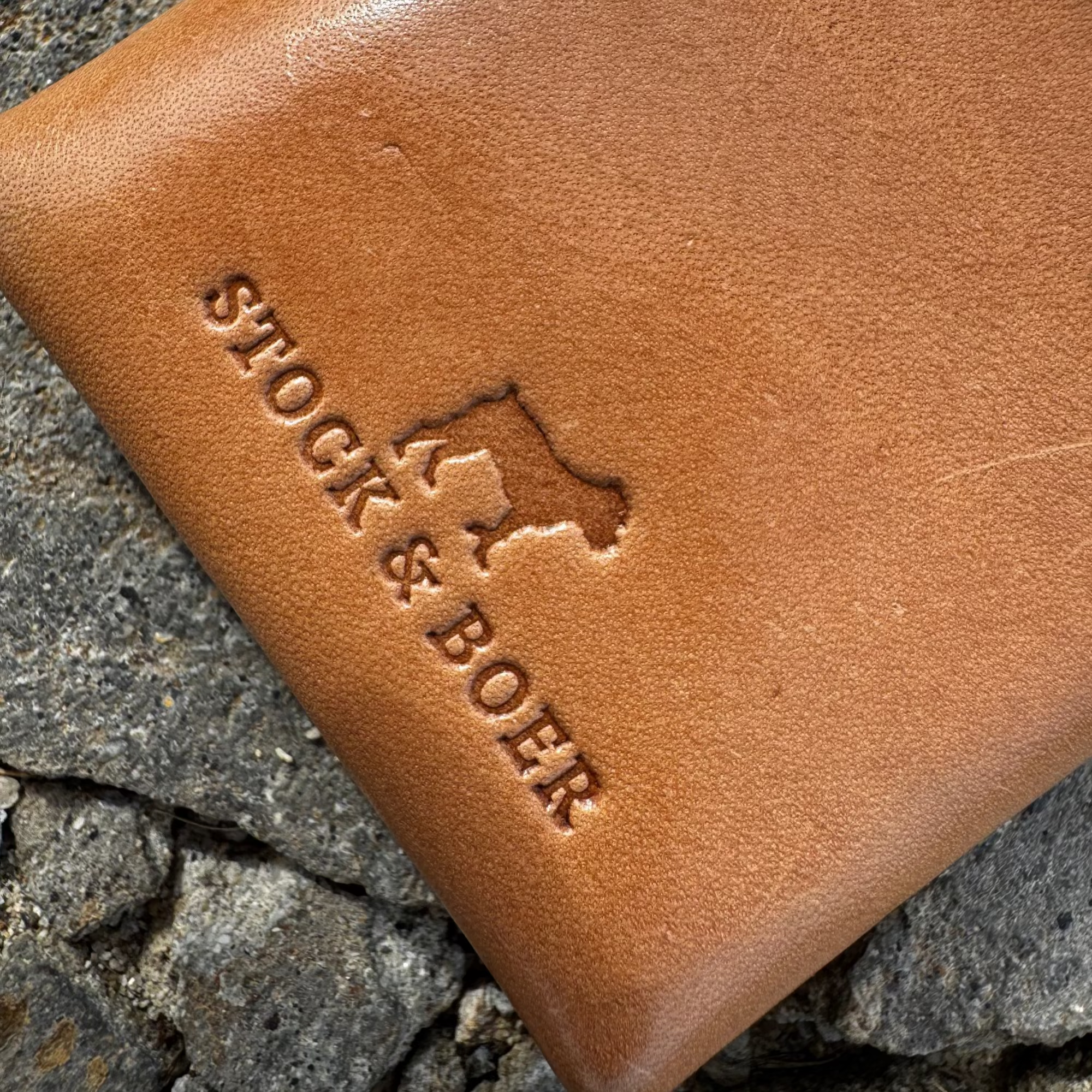 No. 66 Woodsman Leather Fold Wallet, Wicket and Craig Russet, Close Up