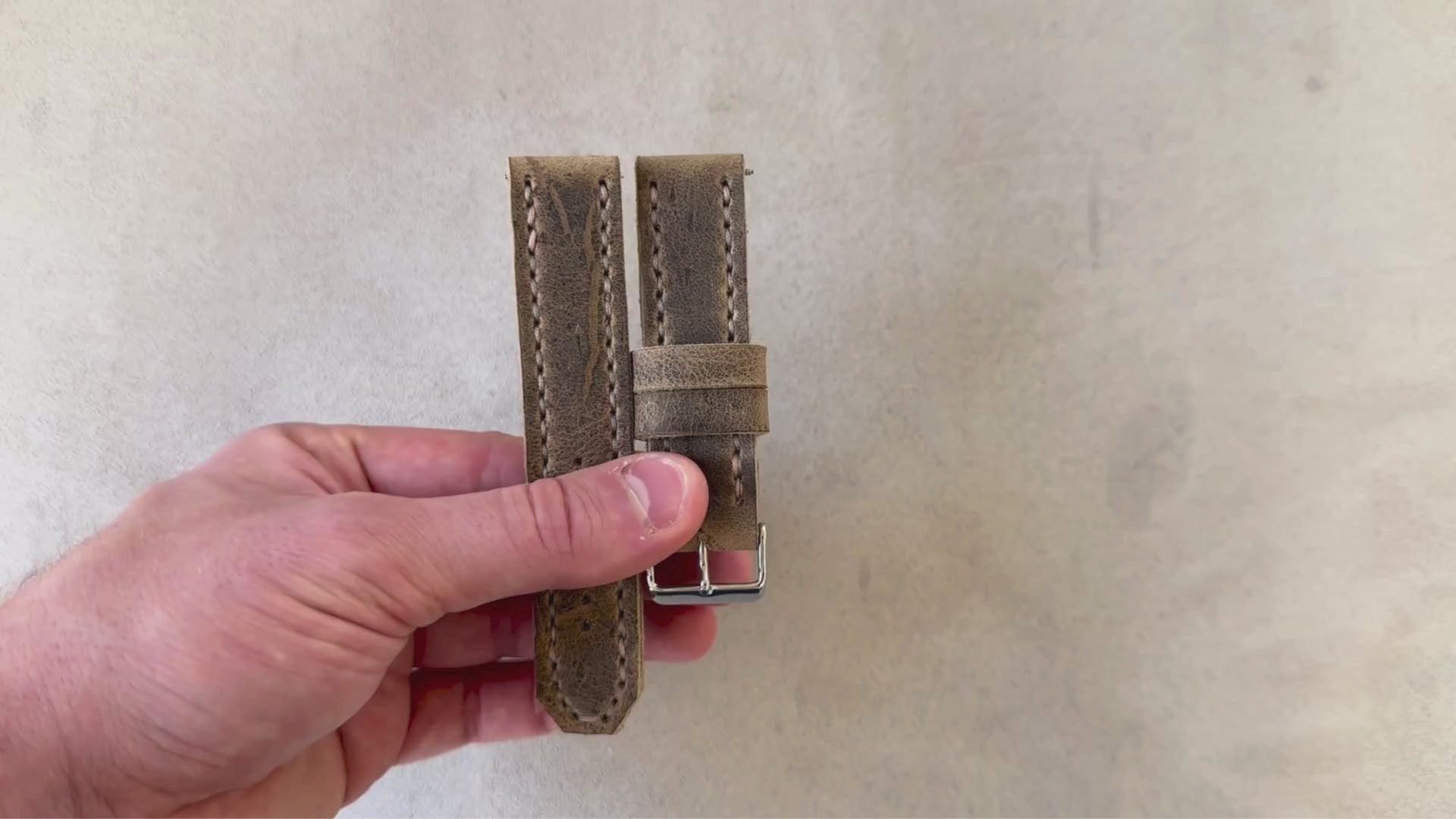 No. 44 Aviator Leather Watch Straps, Desert Kudu Leather  Video  - Showcase