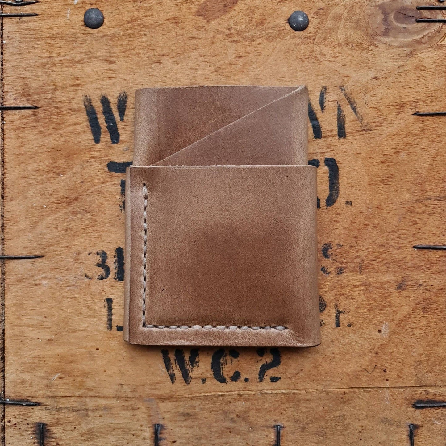 No. 1835 Trekker Front Pocket Wallet, Horween Natural Chromexcel Leather, Front