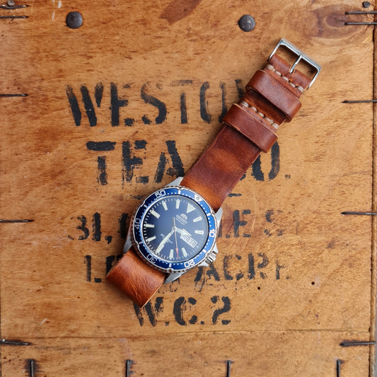 No. 99 Zulu Strap – Handmade One-Piece Watch Strap - Horween Leather