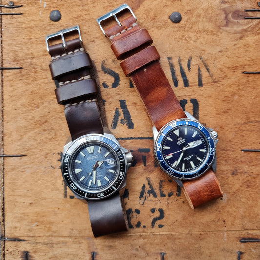 No. 99 Zulu Strap – Handmade One-Piece Watch Strap - Horween Leather
