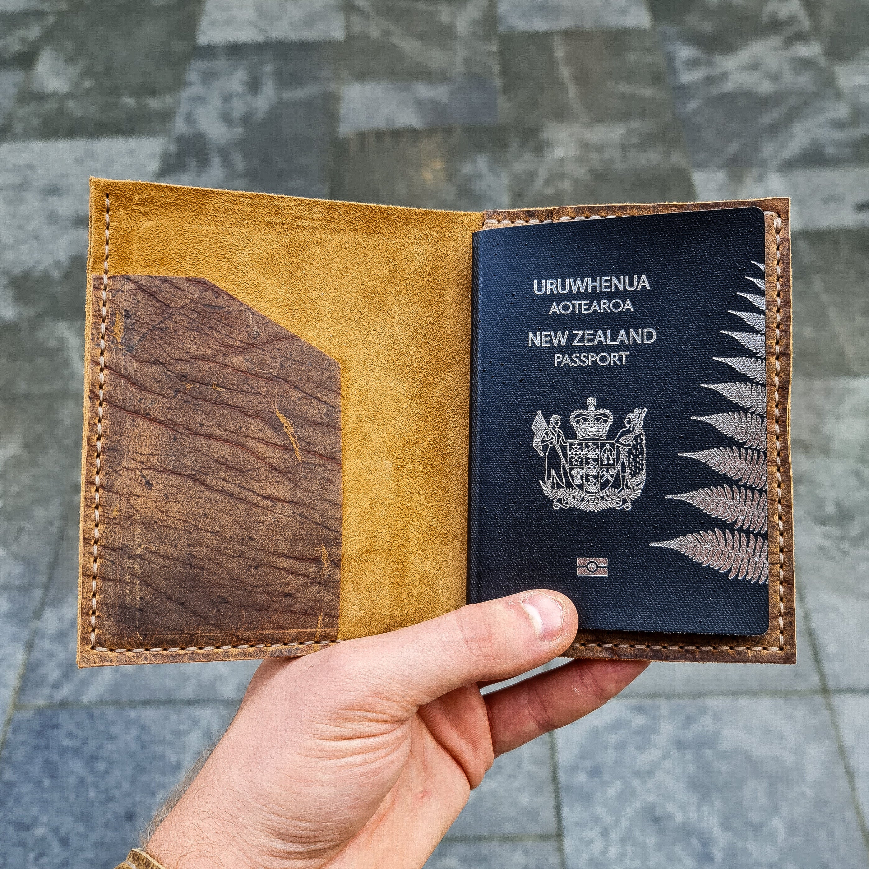 No. 4 JOURNEYMAN Passport Wallet Kudu Stock Boer Leather Co