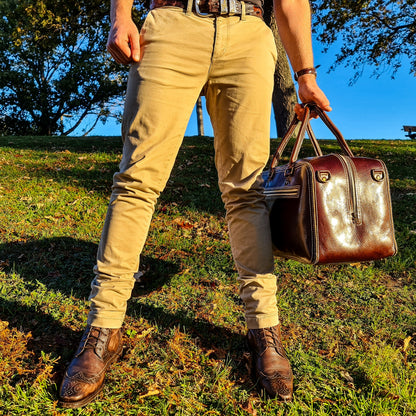 No. 1963 Voyager Travel Bag - Hand Stitched - Tuscan Leather