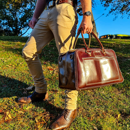 No. 1963 Voyager Travel Bag - Hand Stitched - Tuscan Leather