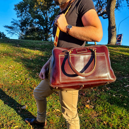 No. 1963 Voyager Travel Bag - Hand Stitched - Tuscan Leather