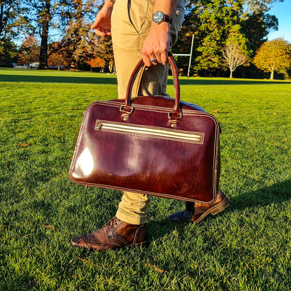 No. 1963 Voyager Travel Bag - Hand Stitched - Tuscan Leather