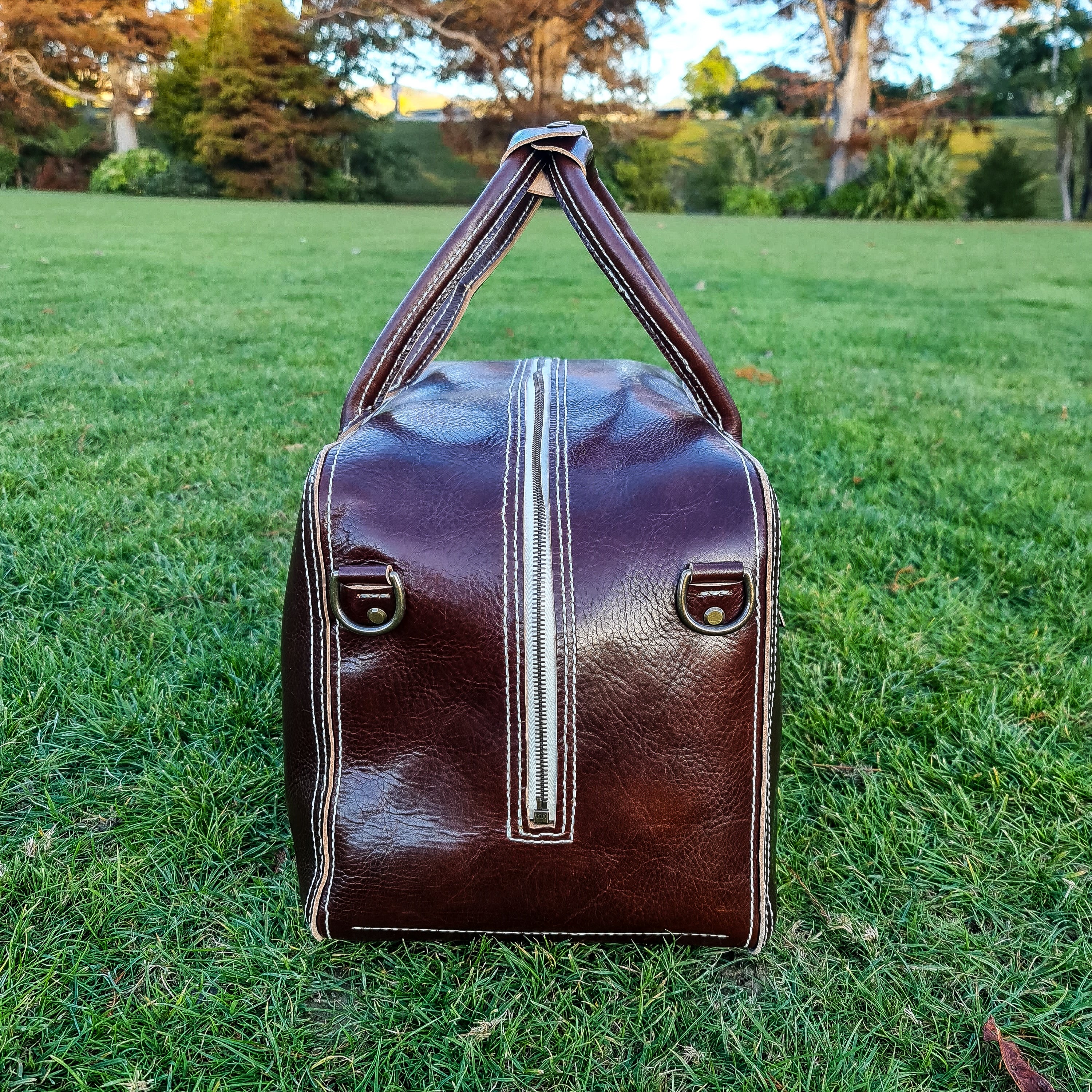 No. 1963 VOYAGER Travel Bag - Hand Stitched - Tuscan Leather