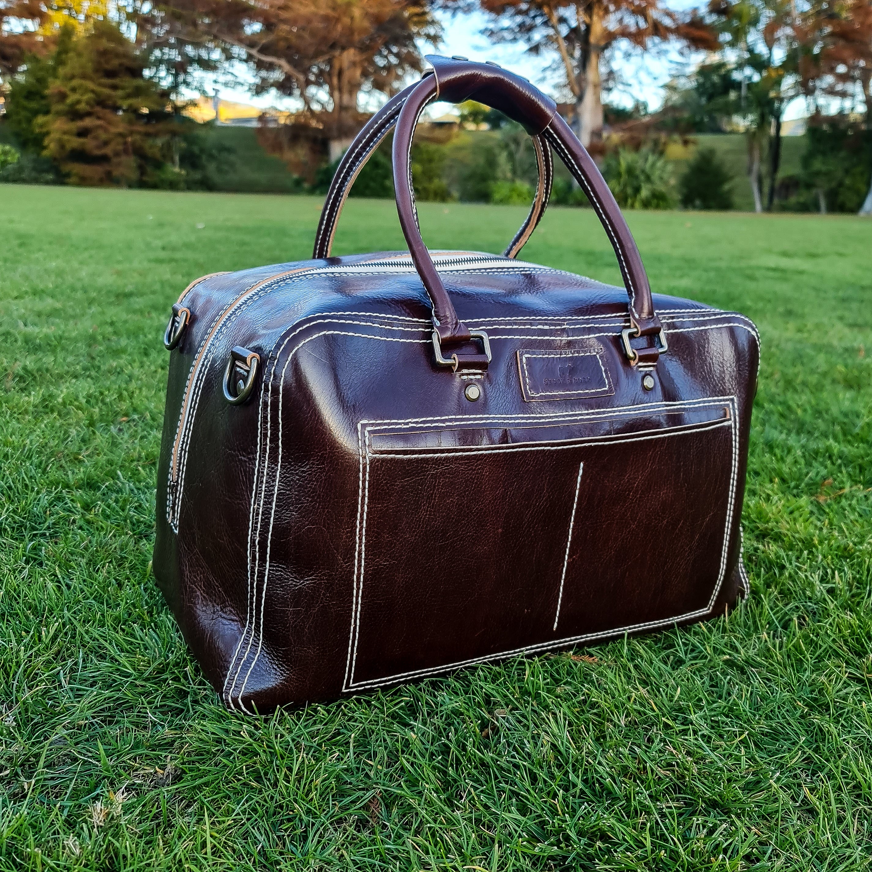 No. 1963 VOYAGER Travel Bag - Hand Stitched - Tuscan Leather