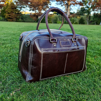 No. 1963 Voyager Travel Bag - Hand Stitched - Tuscan Leather