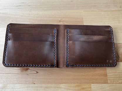 No. 2 Frontiersman Leather Bifold Wallet, Horween Natural Chromexcel Leather, Front Open