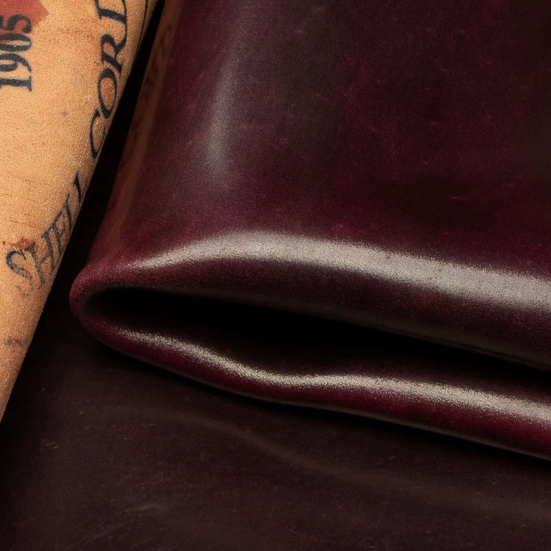 Horween Shell Cordovan - Burgundy Leather Hide - Image 1