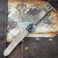 No. 1761 Coastline Leather Watch Straps - Suede, on Glycine Airman Watch , Flat on map Surface - Image