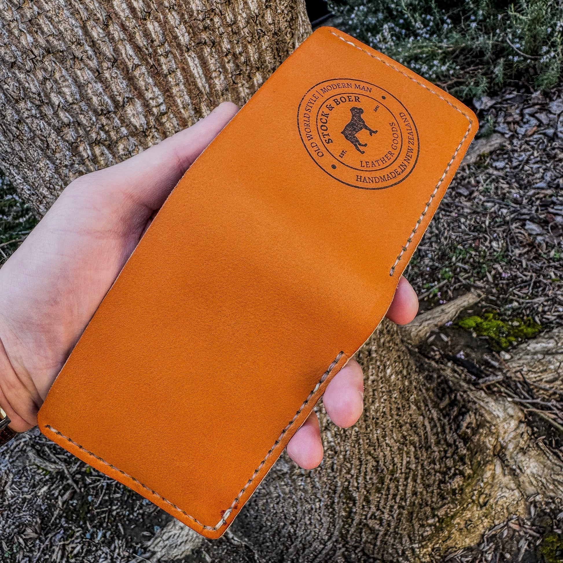 No. 2 Frontiersman Leather Bifold Wallet, Horween MLB Leather, Open Back
