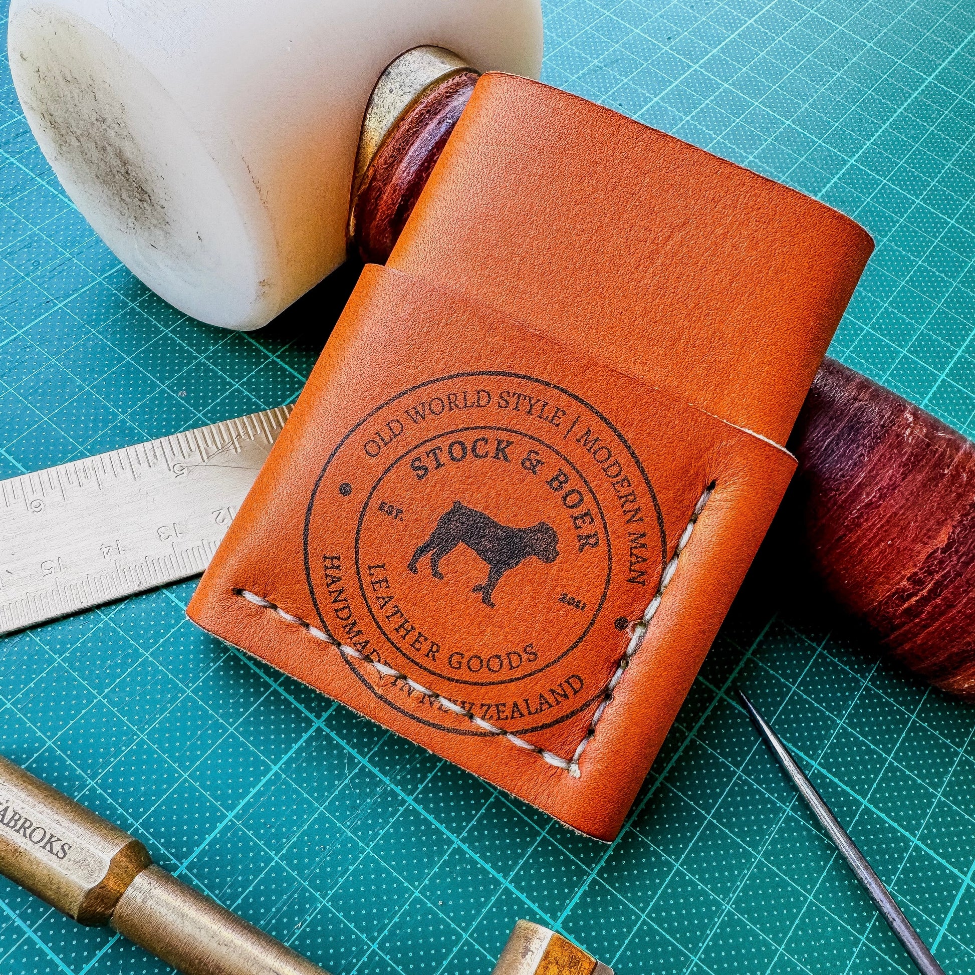 No. 2 Frontiersman Leather Bifold Wallet, Horween MLB Leather, Back