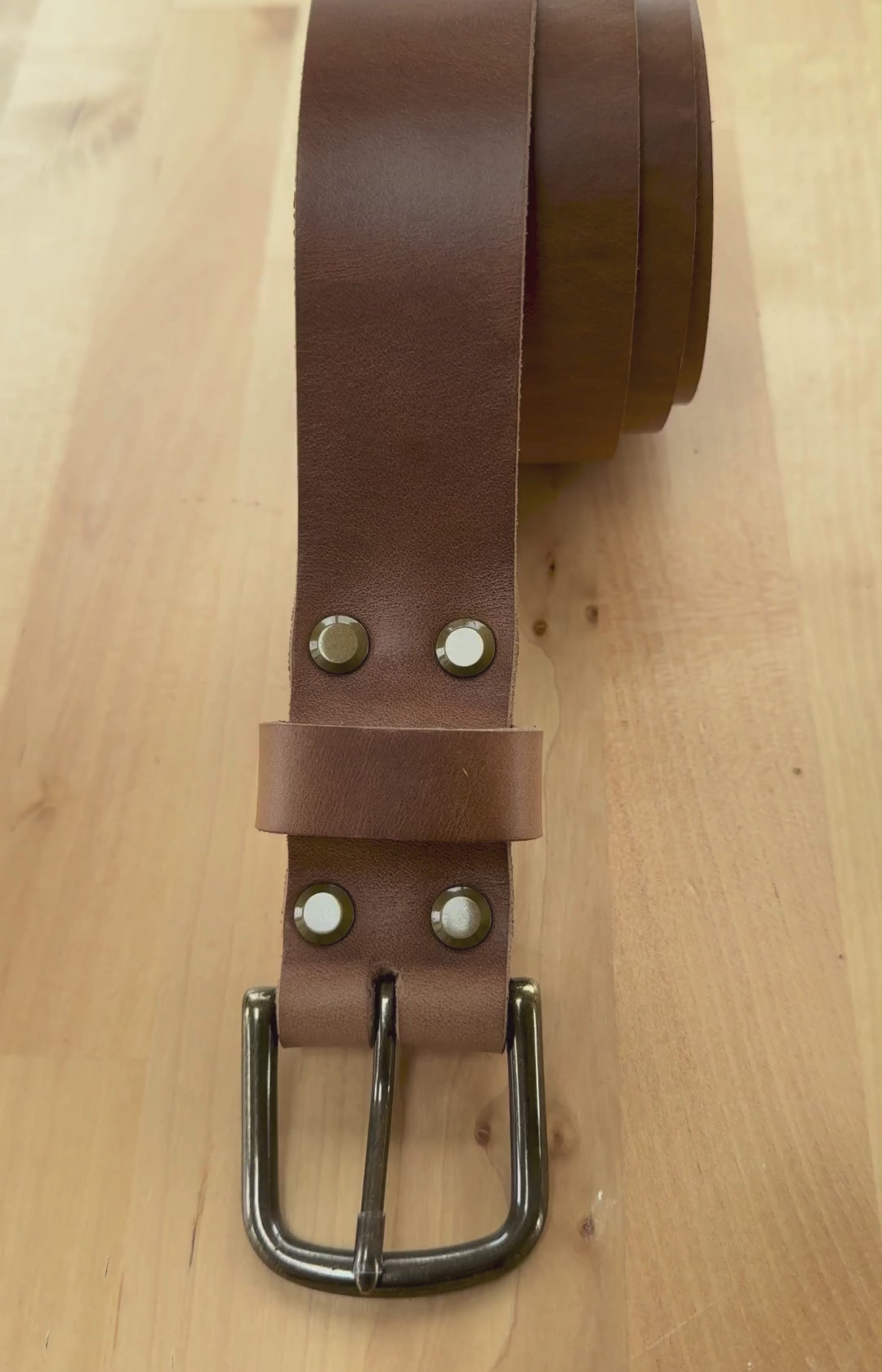 No. 8 Vaquero Full Grain Leather Belt, Horween Natural Chromexcel Leather, Front