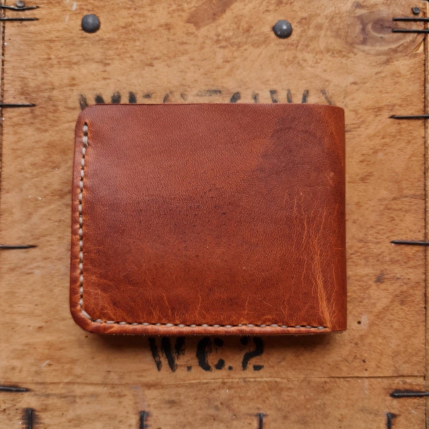 No. 2 Frontiersman Leather Bifold Wallet, Horween English Tan Dublin Leather, Back