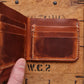 The Frontiersman men's leather wallet with cash and card holder in English Tan leather - inside