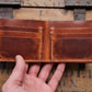 No. 2 Frontiersman Leather Bifold Wallet, Horween English Tan Dublin Leather, Front Open