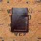 The Trekker men's leather wallet with card holder in Brown full grain leather - back