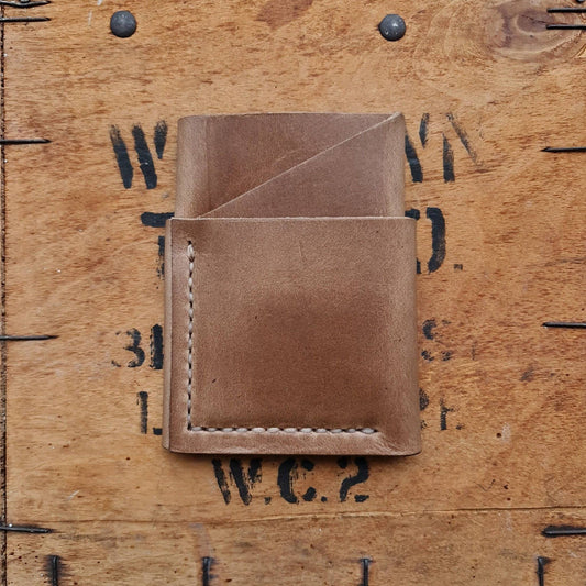 The Trekker men's leather wallet with card holder in Natural full grain leather