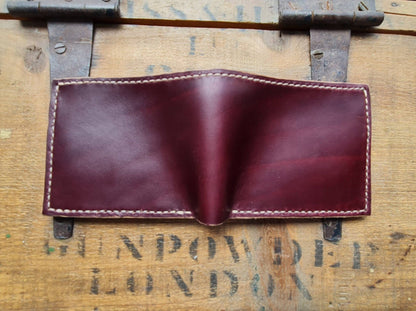 No. 1 Wrangler Card Holders, Horween Burgundy Chromexcel Leather, Back Open
