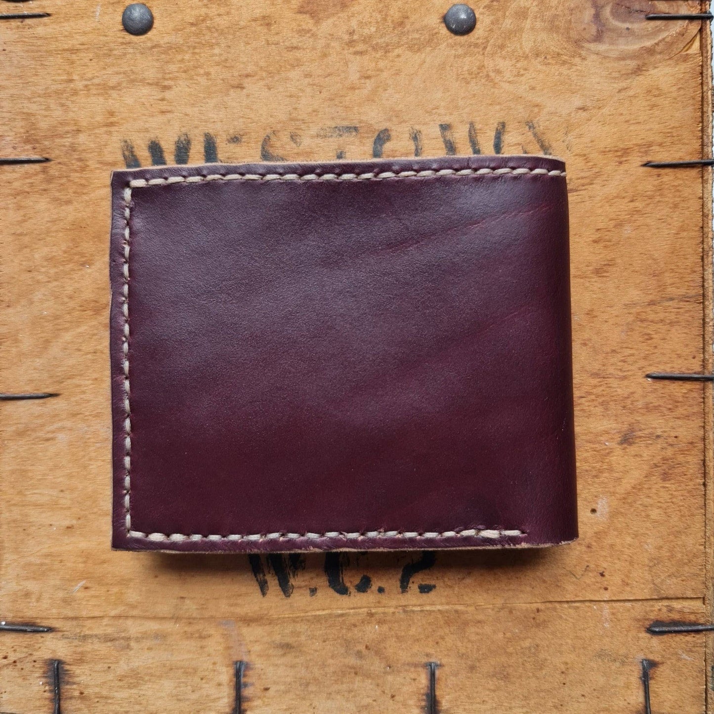 No. 1 Wrangler Card Holders, Horween Burgundy Chromexcel Leather, Back