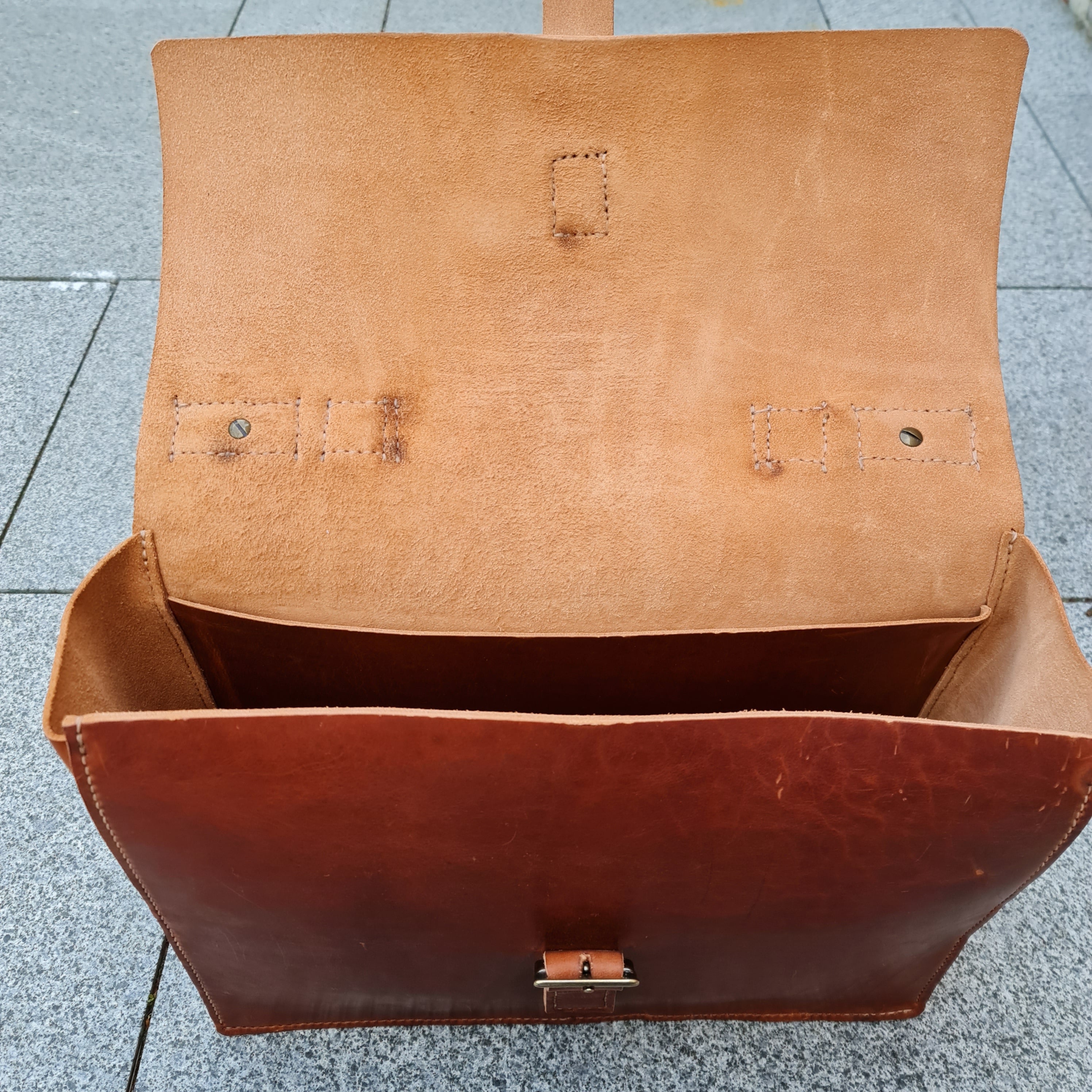 No. 22 SADDLEBAG Briefcase - Hand Stitched - Horween Leather