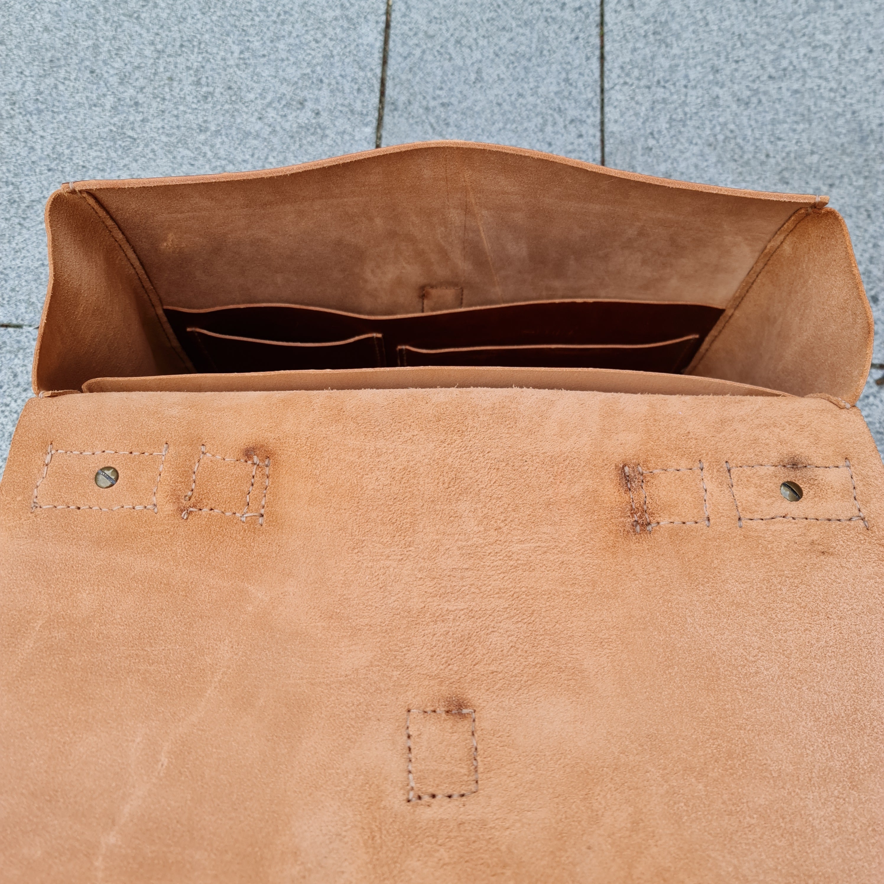 No. 22 SADDLEBAG Briefcase - Hand Stitched - Horween Leather
